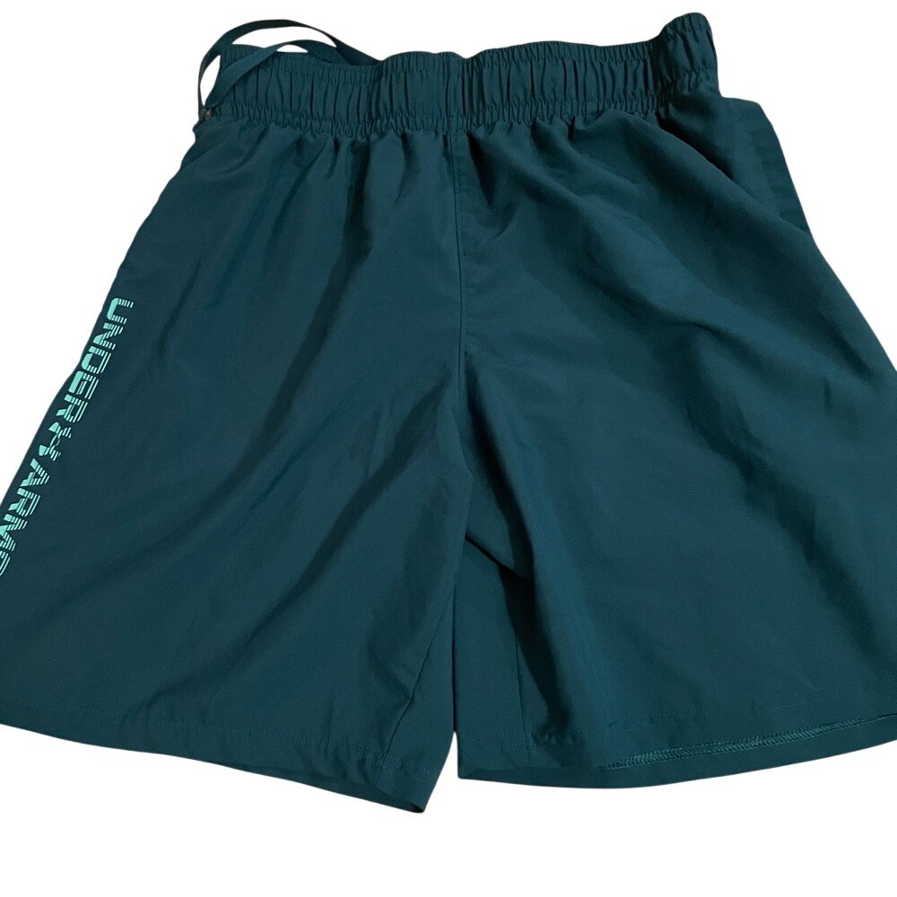 Under Armour Womens Teal Athletic Training Shorts Medium Drawstring Mesh Pockets